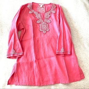 Charter Club hot pink linen tunic..priced to sell!
